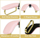 Pink Leather & Gold U-Shaped Luxe Hand Rest