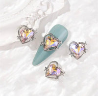 AB Planet Heart Charms (2pc)