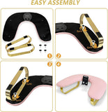 Pink Leather & Gold U-Shaped Luxe Hand Rest