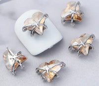 Light Topaz Planet Heart Charms