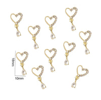 Gold Heart Dangle Charm (4pc)