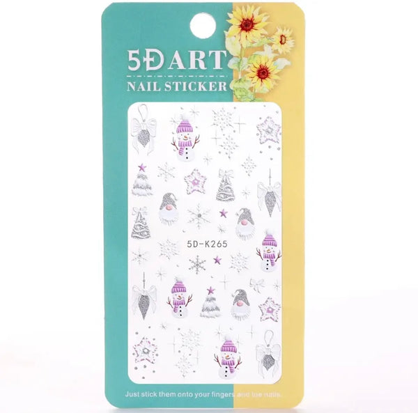 5D Christmas Stickers (Pink & Silver)