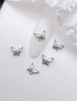 Mini Crystal Clear Rhinestone Butterfly Charms (10pc)