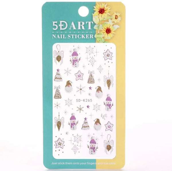 5D Christmas Stickers (Pink & Gold)