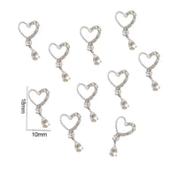 Silver Heart Dangle Charm (4pc)