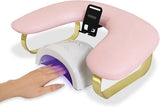 Pink Leather & Gold U-Shaped Luxe Hand Rest