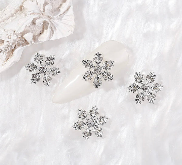 Rhinestone Snowflake Charms (10pc)