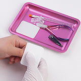 Hot Pink Pink Stainless Steel Implements Tray