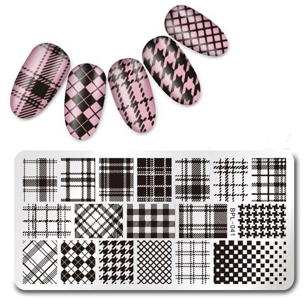 Plaid Stamping Plate