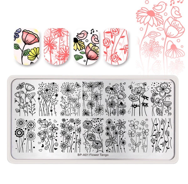 Flower Tango Stamping Plate