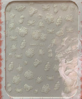 White Floral Stickers