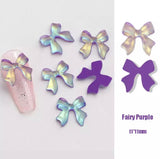 Iridescent Mocha Bow Charms (10pc)